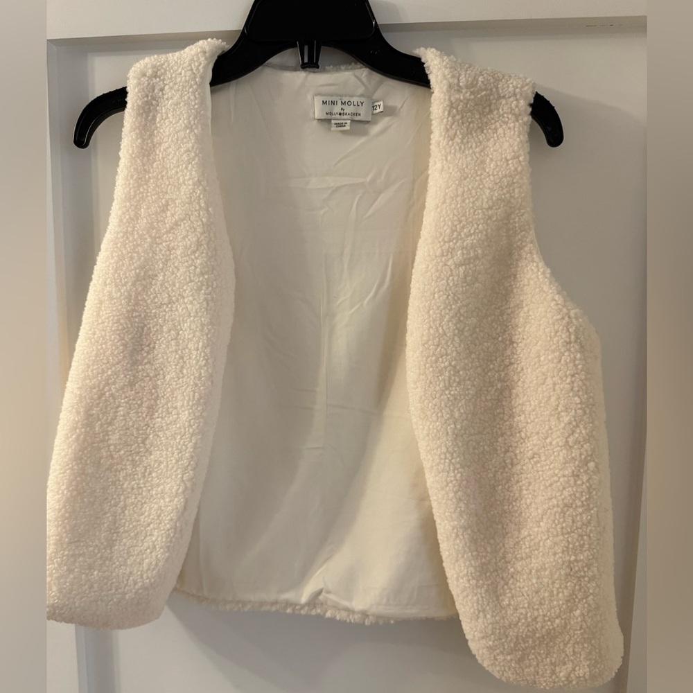 Mini Molly Bracken Ivory Sherpa Vest